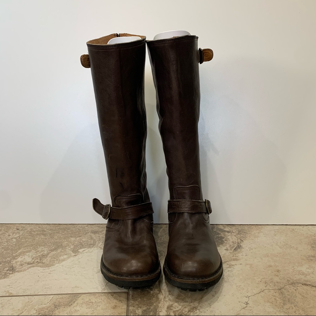 Florentini + Baker Tall Lug Sole Boots Jules In Brown